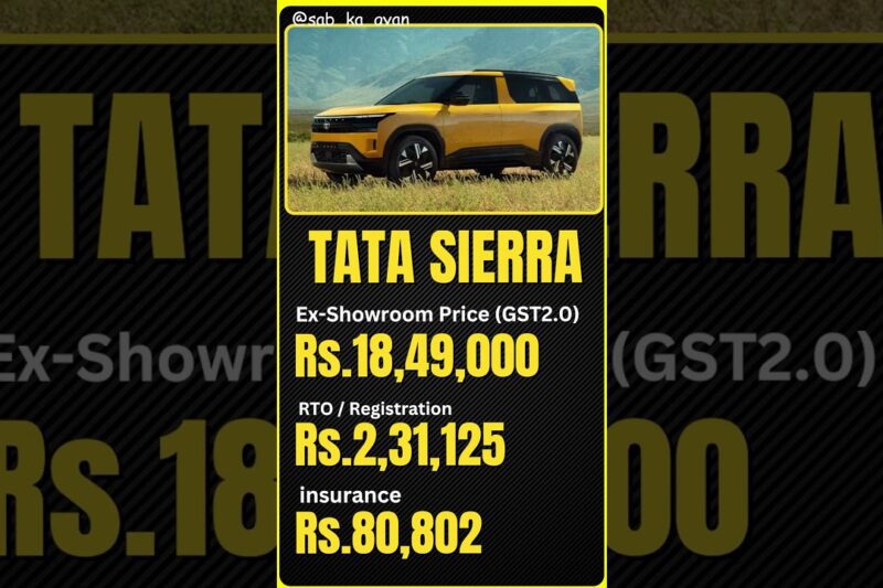 Tata Sierra Top model – Price & Variants Overview